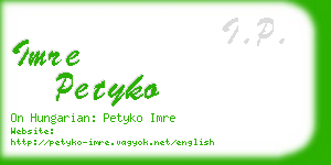 imre petyko business card